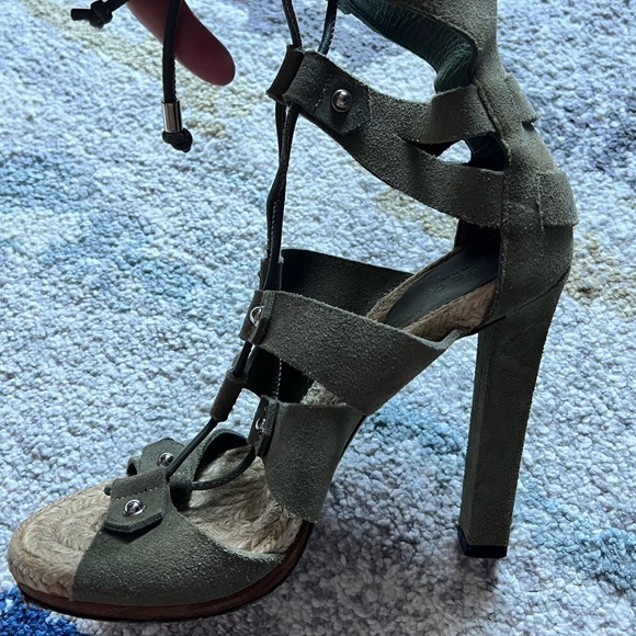 Gucci Suede Espadrille High Heel Sandals Authentic - Picture 7 of 15